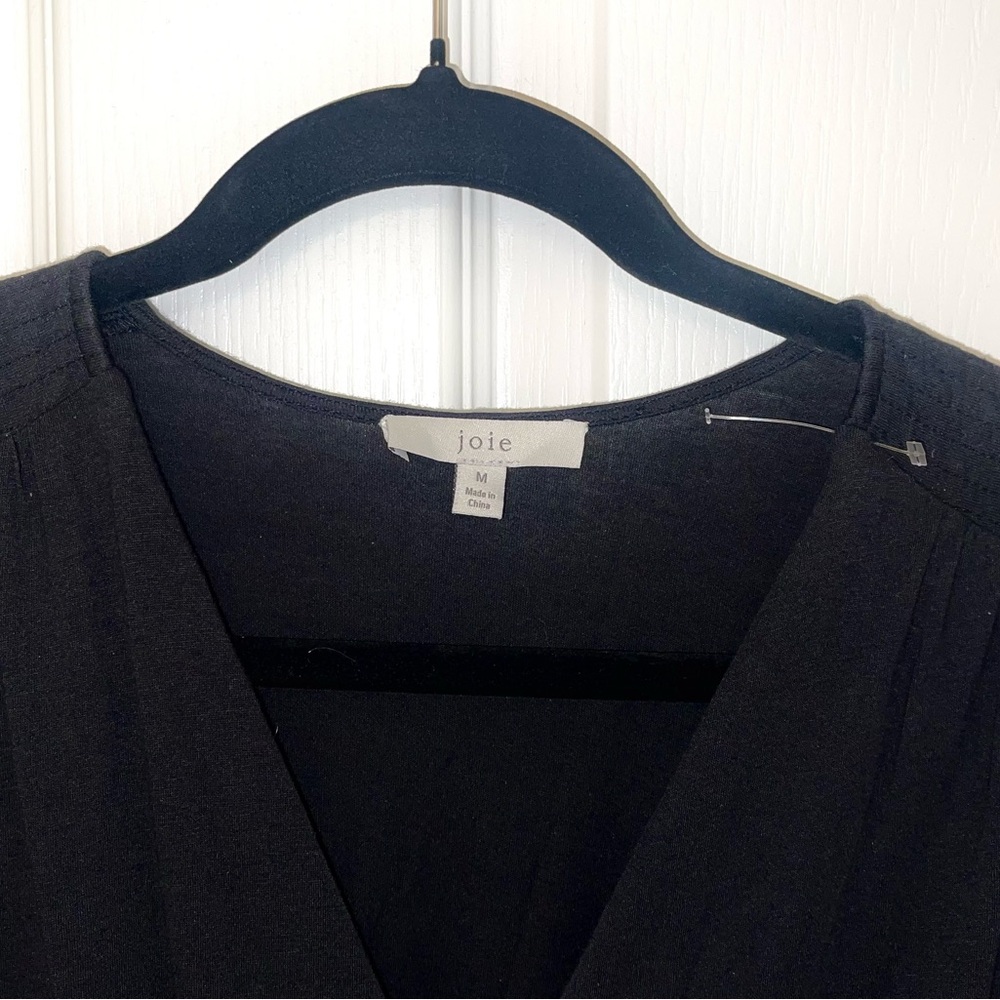 Joie Black Long Sleeve Wrap Dress with V-Neck - Picture 7 of 7